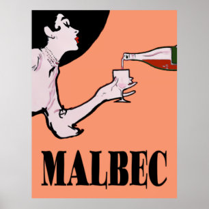 Madame vintage Posters de vin malbec