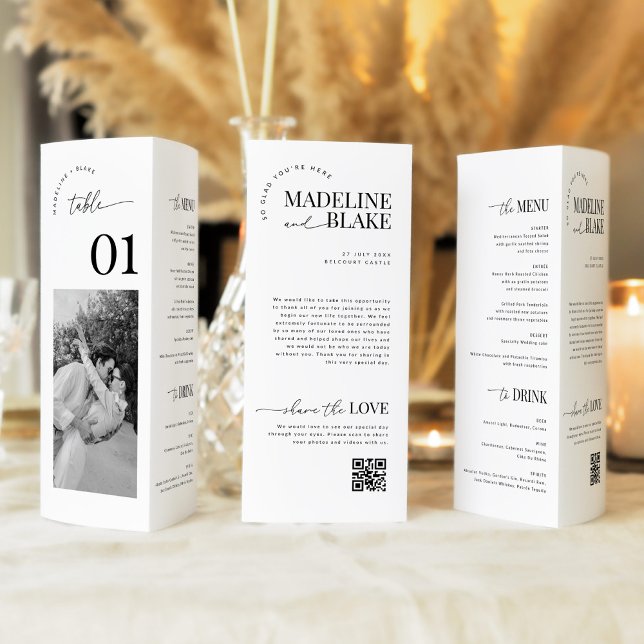 MADDIE Trifold Table Numbers, Photo and QR Code (Créateur téléchargé)