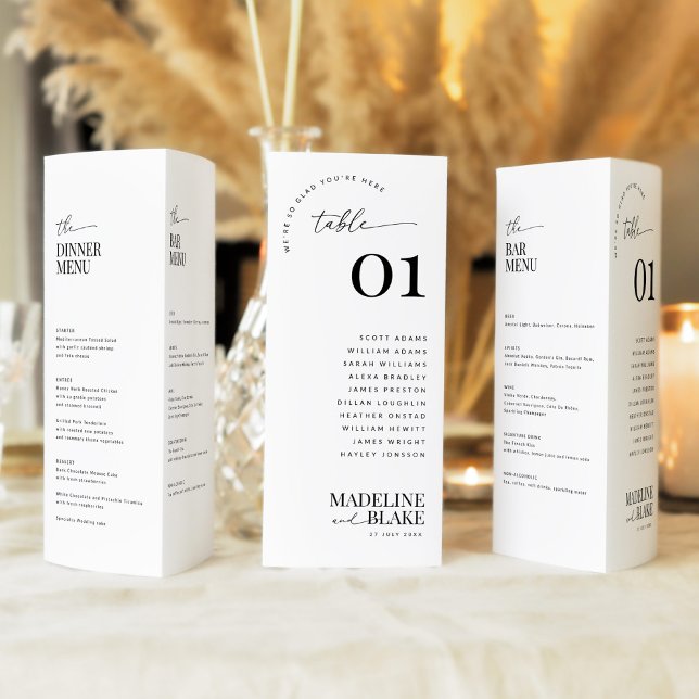 MADDIE Trifold Table Numbers with Seating and Menu (Créateur téléchargé)