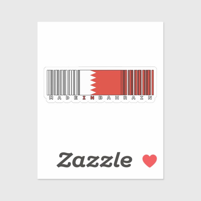 Made in Bahrain Barcode Flag Sticker (Feuille)
