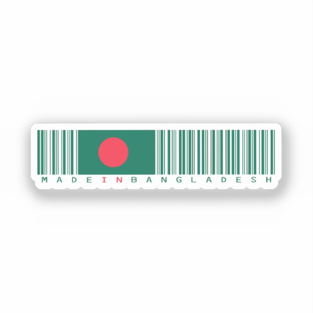 Made in Bangladesh Barcode Flag Sticker (Recto)