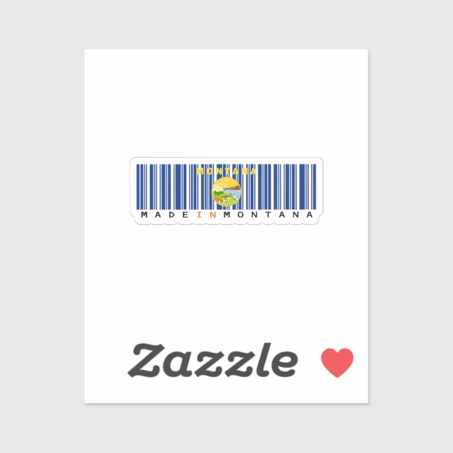Made in Missouri Code barre Sticker - État (Feuille)