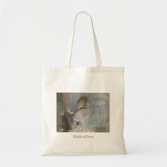 “Made of Love” Aesthetic Tote Bag – Romantic (Devant)