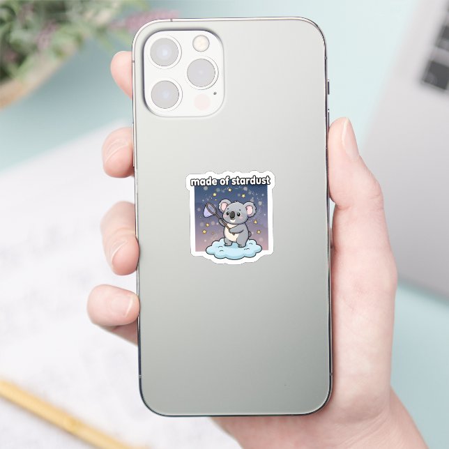 Made Of Stardust Cute Koala Sticker Cosmic Galaxy (Téléphone)