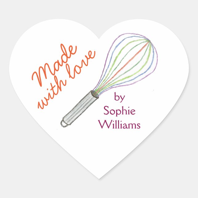 Made With Love baking stickers baking label (Devant)