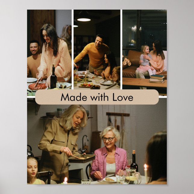 Made with Love Custom Family Photo Poster (Devant)