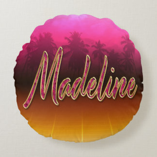 Madeline prénom nom rose doré Coussin