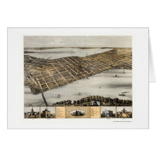 Madison, carte panoramique de WI - 1867