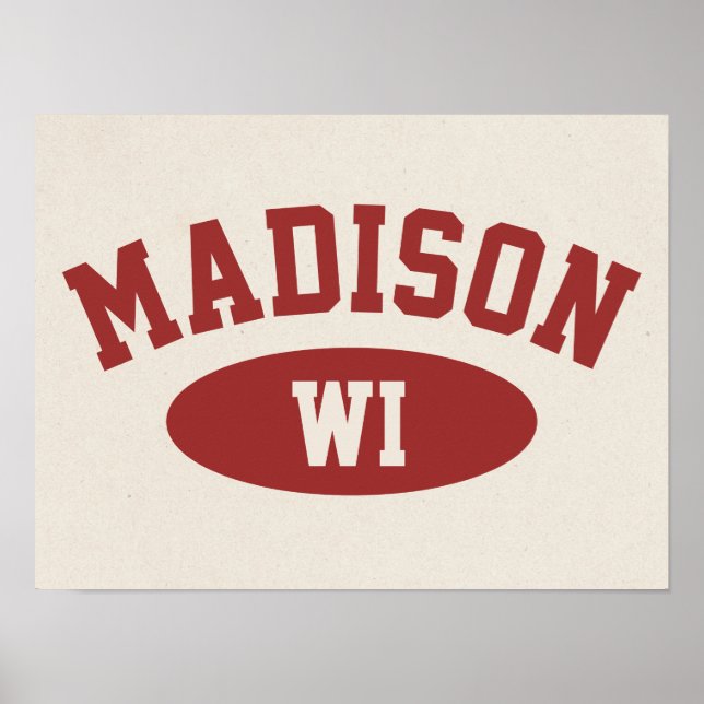 Madison, Wisconsin Vintage Athletic-Style Poster (Devant)