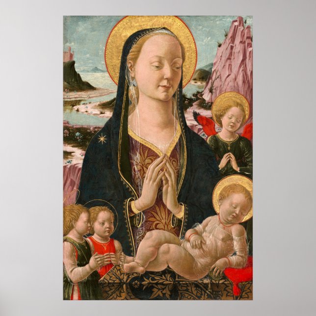 Madone et Enfant - Affiche d'art fin Ferrarais (Devant)