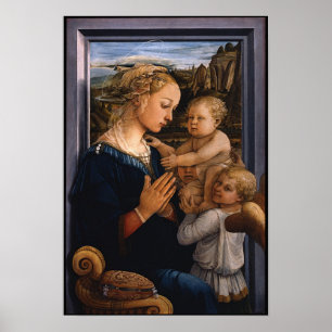 Madonna avec enfant et deux anges - Lippi - Poster