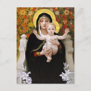 Madonna + enfant, lys blancs cartes postales de No