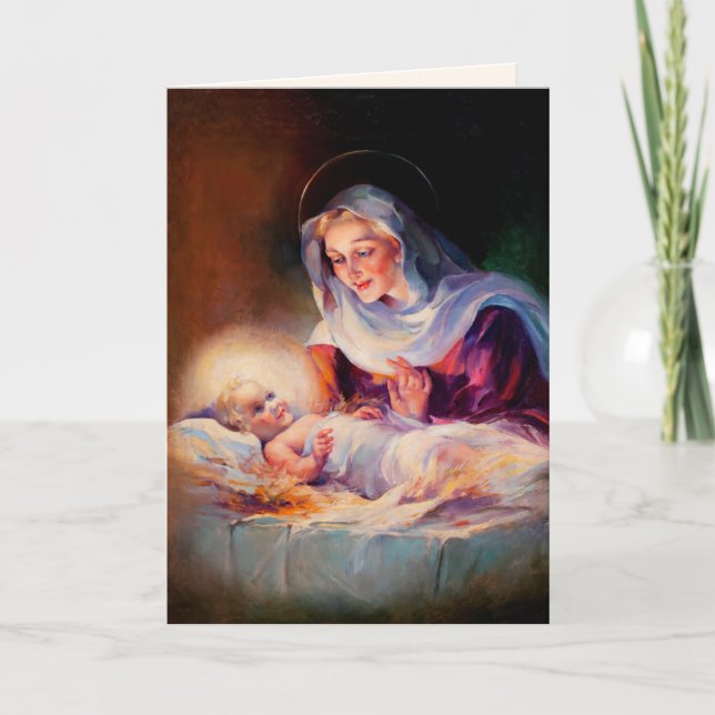 Madonna et Child. Cartes de Noël Art (Devant)