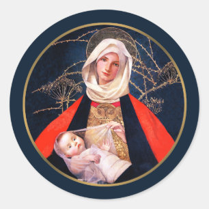 Madonna et Child. Stickers de Noël Art
