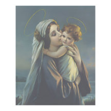 Madonna et Enfant Jésus Poster vintage Imprimer Ar