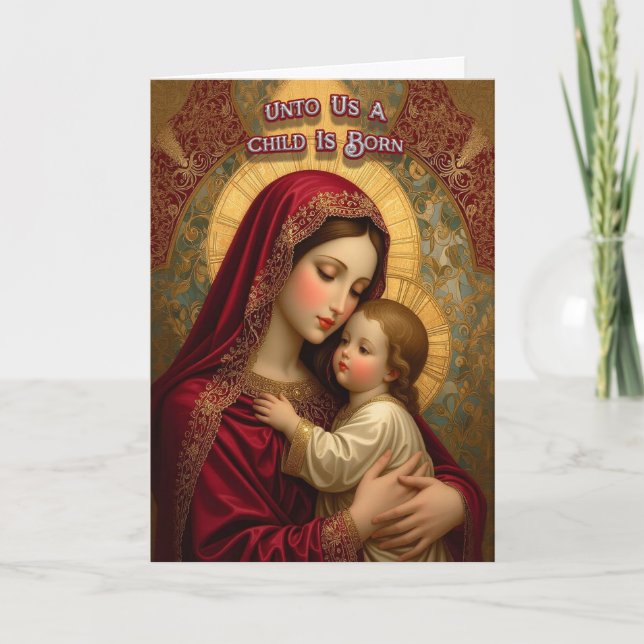 Madonna et Jésus pliés Carte de Noël (Devant)