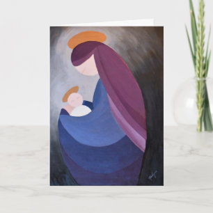 Madonna et l'enfant Carte de Noël pliée
