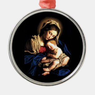 Madonna et ornement rond d'enfant
