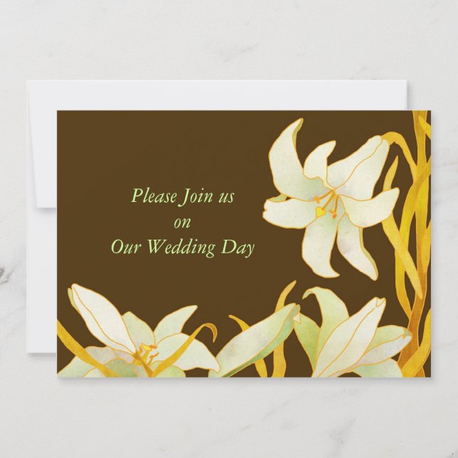 Madonna Lilies Invitations Mariages de automne Bro (Devant)