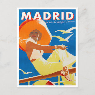 Madrid Espagne carte postale voyage vintage