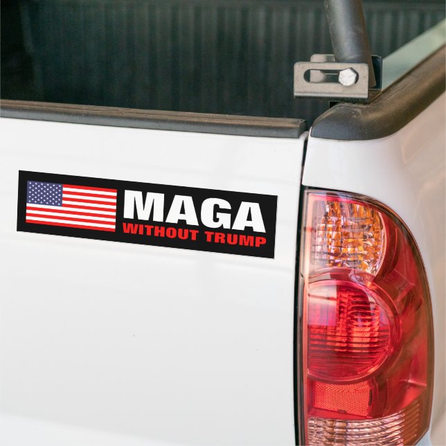 MAGA sans Trump American flag bumper sticker (Sur camion)