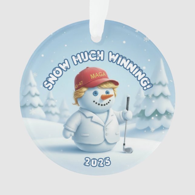 MAGA Snowman Trump Ornament  - Patriotic Ornament (devant)