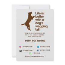 magasin de chiens de carte de remerciements