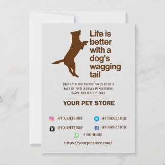 magasin de chiens de carte de remerciements