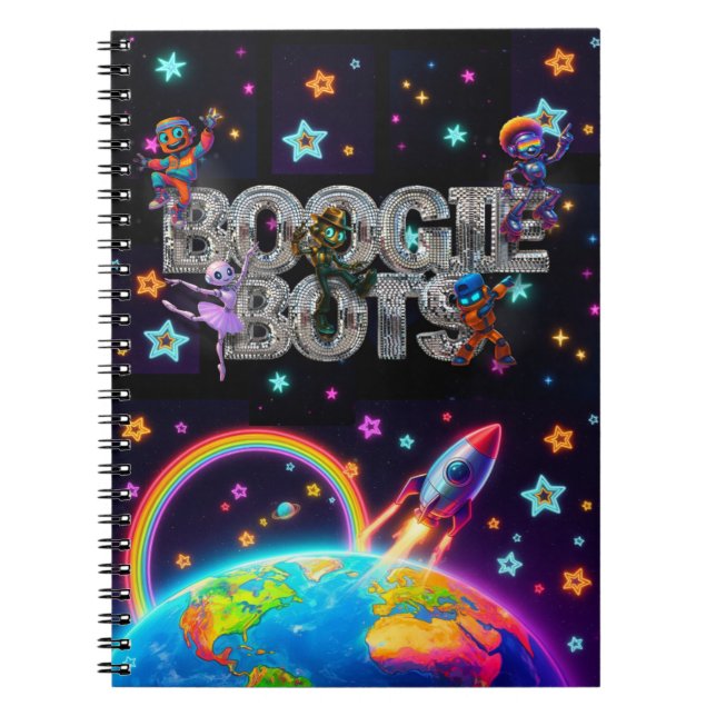 Magasin de la marque WYNOT : Cahier Boogie Bots (Devant)