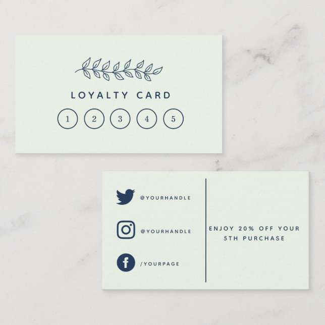 Magasin plante simple, carte de fidélité au jardin (Devant / Derrière)