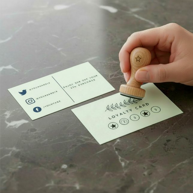 Magasin plante simple, carte de fidélité au jardin (Simple pretty plant shop, garden loyalty card.)