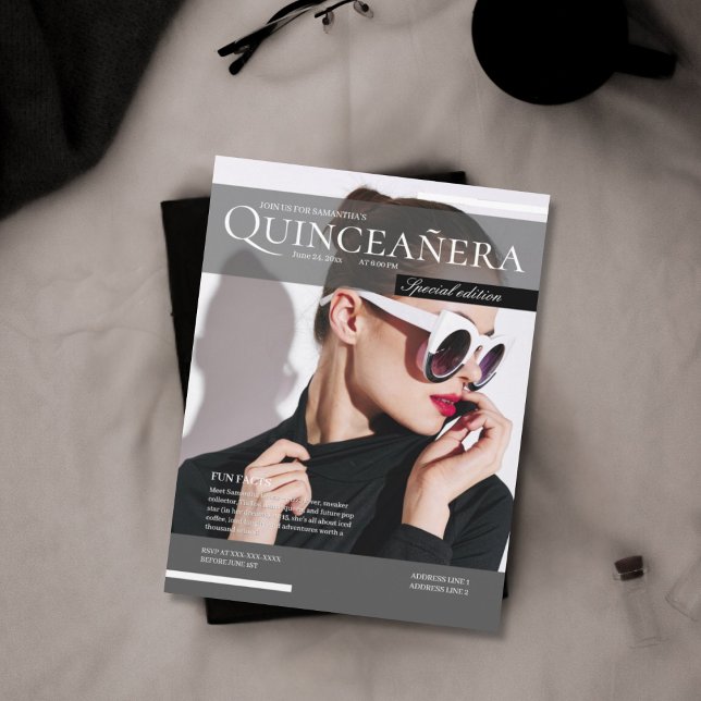 Magazine 15e anniversaire quinceañera invitation (Créateur téléchargé)
