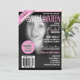 Magazine Cover Sweet 16 Party Invitation