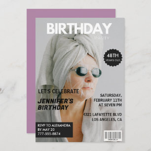 Magazine Stylish Photo 48e anniversaire invitation