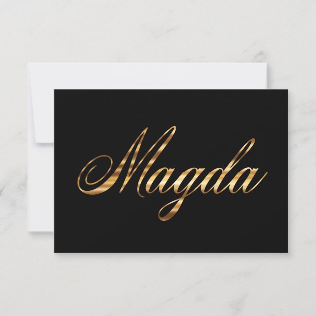 Magda gold Design Lettering Carte (Devant)