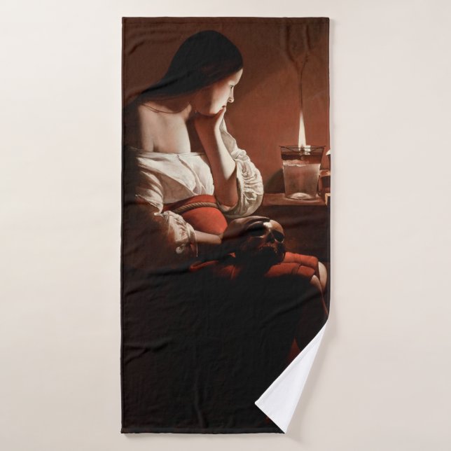 Magdalene avec la flamme fumante, La Tour (Serviette de bain)