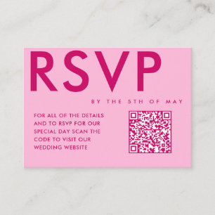 Magenta Bold et moderne carte de boîtier RSVP