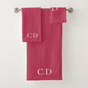 Magenta burgundy monogramme initiales minimaliste