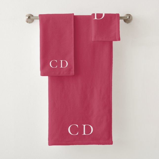 Magenta burgundy monogramme initiales minimaliste (En situation)