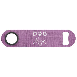 Magenta Burlap Chien Maman Bouteille en acier Ouve