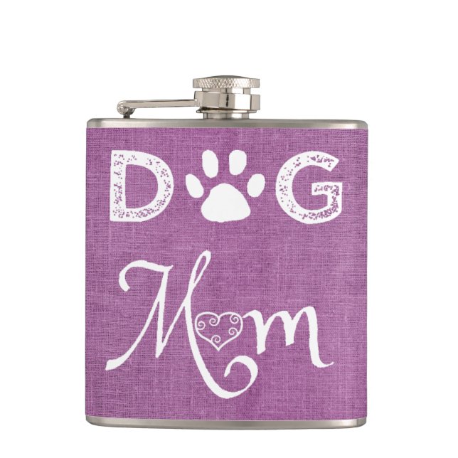 Magenta Burlap Flacon maman chien (Devant)