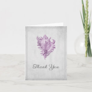 Magenta Conch Shell Carte de remerciements