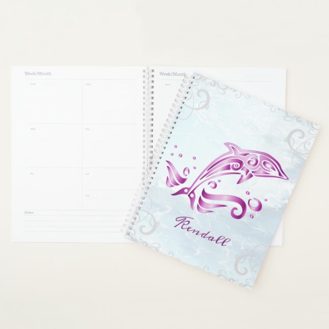 Magenta Dolphin Personnalisé (Devant avec enveloppe)