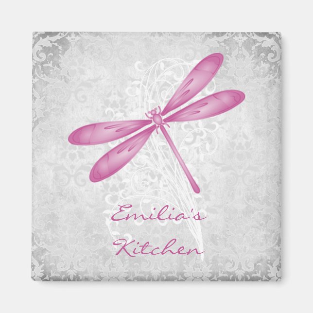Magenta Dragonfly - Magnet personnalisé (Devant)
