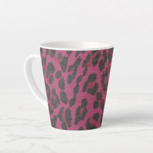 Magenta et Latte Mug Empreinte de léopard noir