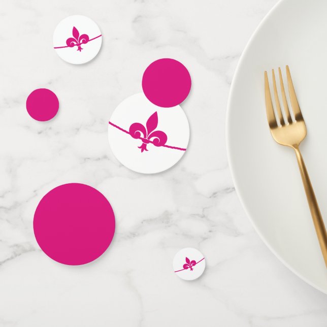 Magenta Fleur de Lis Table Wedding shower Confetti (Groupe)