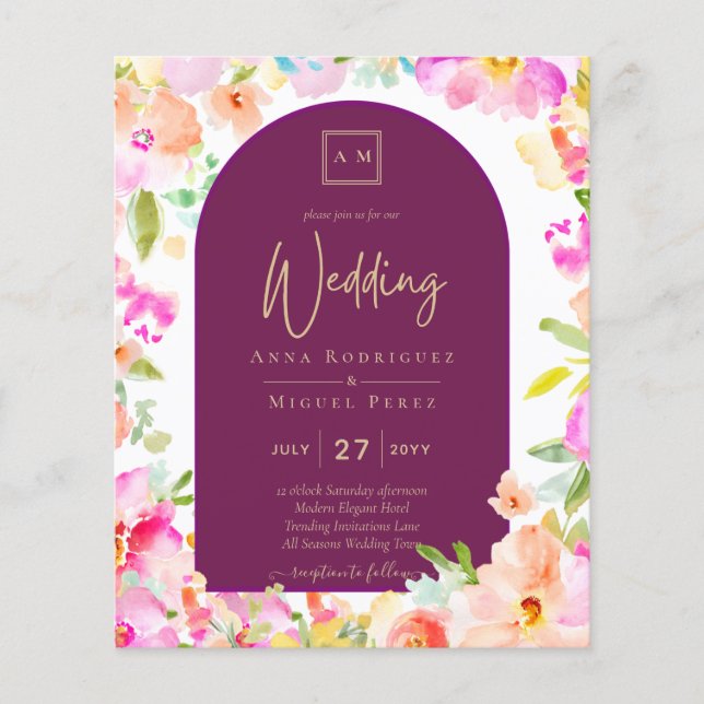 Magenta Floral Mariage (Devant)