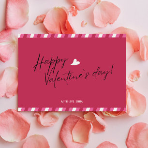 Magenta Happy Valentines Day Carte postale