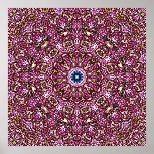 Magenta Mandala Kaleidoscope Impression (Devant)