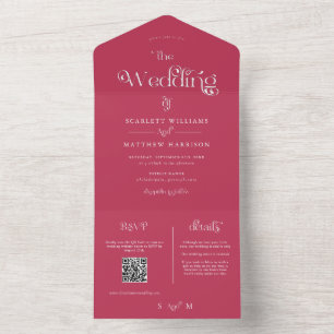 Magenta Mariage Whimsical tout en une invitation